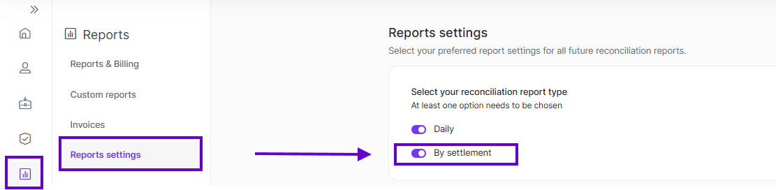 By Settlement toggle screenshot placeholder