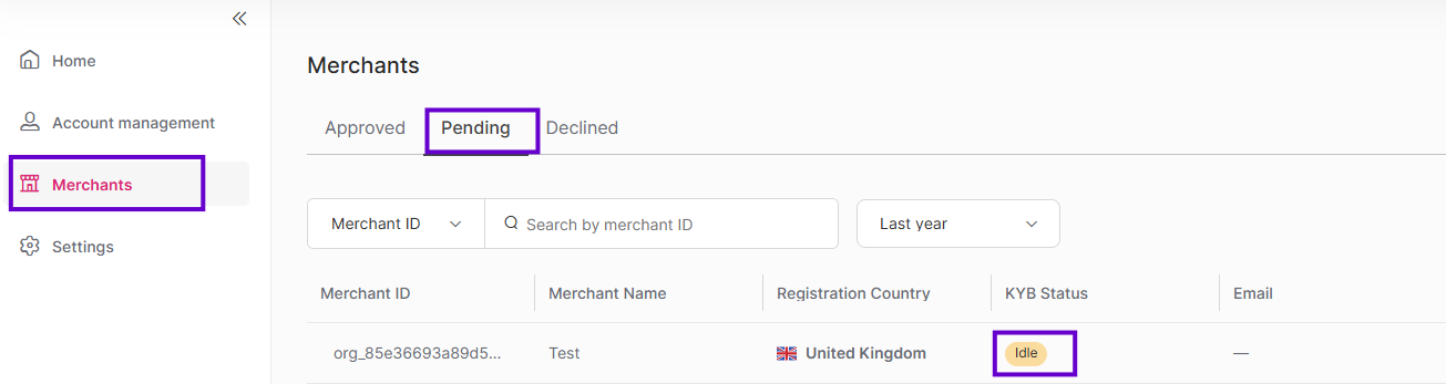 Adding a new Merchant